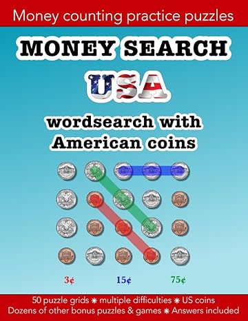 money search usa wordsearch with american coins education resources by bounce learning kids 1st edition