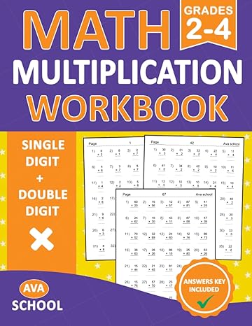 multiplication math workbook for grades 2 4 single digit double digit with answers math multiplication