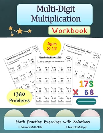 multi digit multiplication workbook math practice exercises with solutions multiplication facts single digit