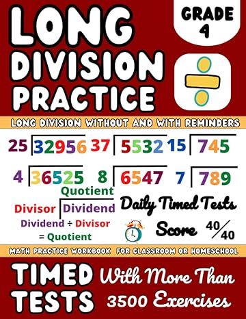 long division workbook grade 4 with and without remainder 4th grade math workbook long division for classroom