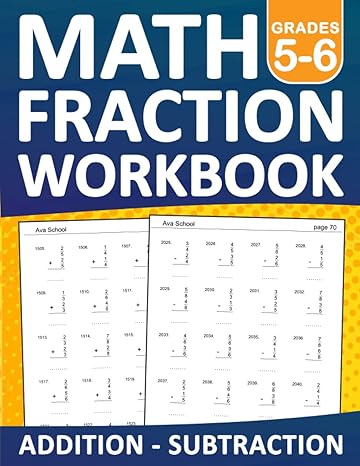 fractions workbook grades 5 6 addition subtraction with answers math fractions practice workbook for grades 5