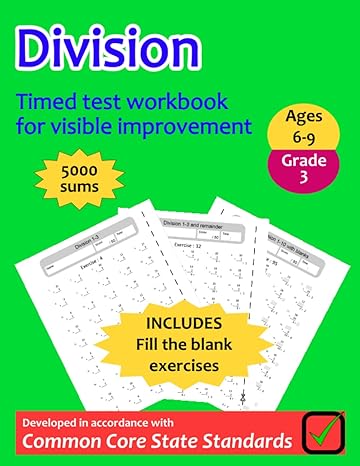 division workbook grade 3 math workbook for homeschooling with 100 exercises of timed test drills to practice