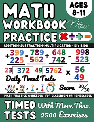 ks2 maths workbook year 4 / year 5 / year 6 / addition subtraction multiplication division maths book for 8