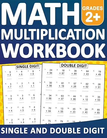 math workbook multiplication for grades 2+ with answers single digit and double digit workbook with more 1000