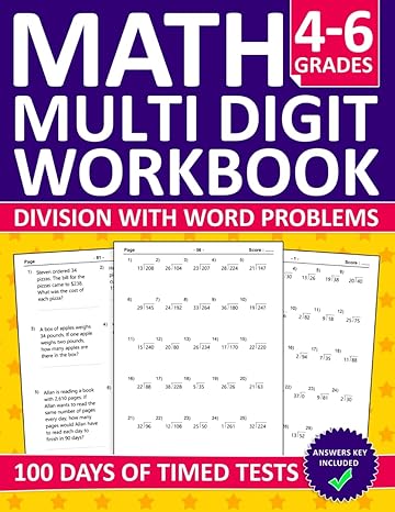 division workbook for grades 4 6 with multi digit exercises 100 days of timed tests with multi digit division