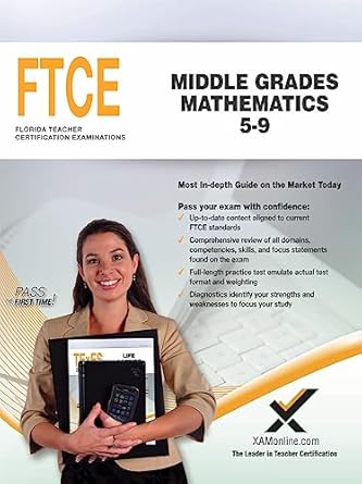 ftce middle grades mathematics 5 9 1st edition sharon wynne 1607873850, 978-1607873853