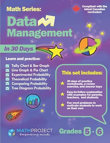 data management for grades 5 6 or ages 10 12 tally chart bar graph line graph pie chart theoretical and