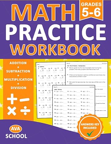 math workbook for grades 5 6 addition subtraction multiplication division long division word problems math