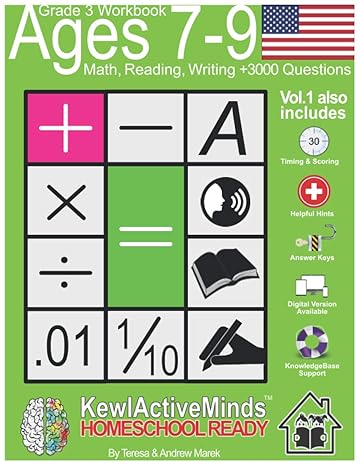 grade 3 ages 7 9 math reading writing practice workbook vol 1 + 3000 questions american content with answer