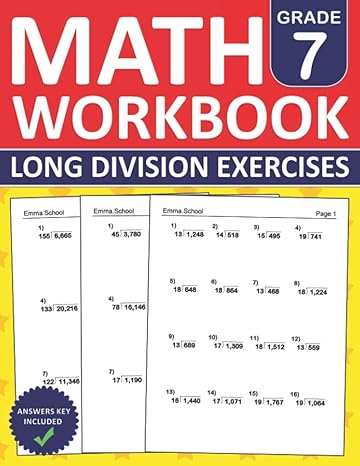 long division workbook for grade 7 7th grade math practice workbook long division exercises with answers for