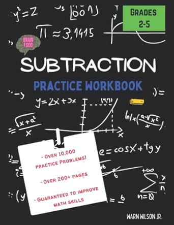 brain food subtraction math practice workbook single digit double digit triple digit and more great for