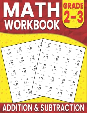 math workbook grade 2 3 addition and subtraction exercises 2nd grade and 3rd grade math practice workbook