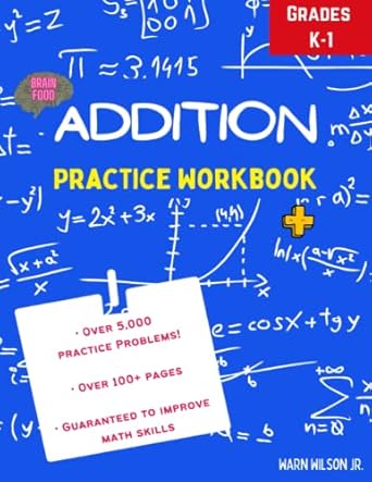 brain food addition math practice workbook single digit and double digits great for essential math skills 1st