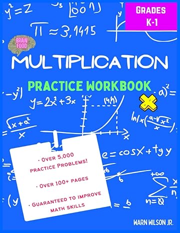 brain food multiplication math practice workbook single digit and double digits great for essential math