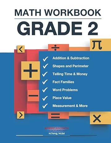 grade 2 math workbook for classroom or homeschool curriculum / ages 7 8 62+ activities addition subtraction