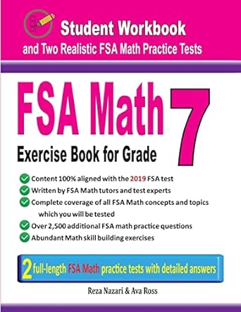 fsa math exercise book for grade 7 student workbook and two realistic fsa math tests 1st edition reza nazari