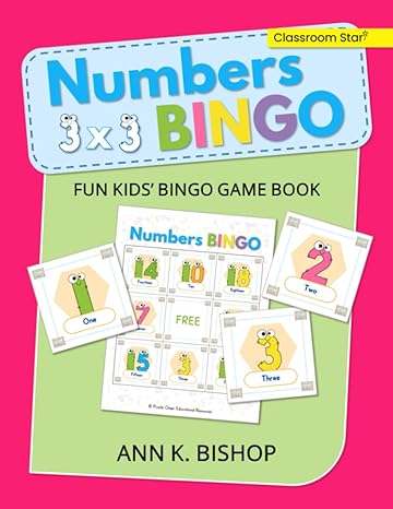 numbers bingo 3 x 3 fun kids cutout bingo game book easy math classroom party game great for centers fun