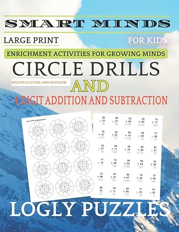 smart minds circle drillss multiplication and division and 4 digit addition and subtraction variety activity