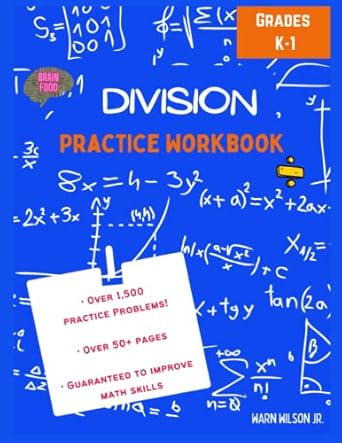 brain food division math practice workbook single digit and double digits great for essential math skills 1st