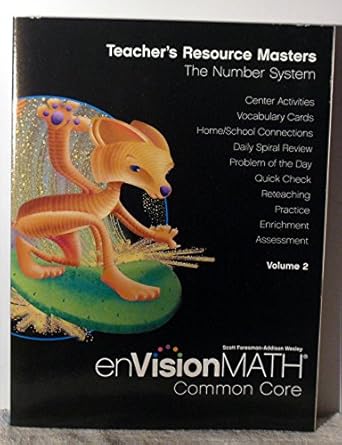 envision math teachers rescource masters number system vol 2 grade 6 1st edition scott foresman 0328688010,