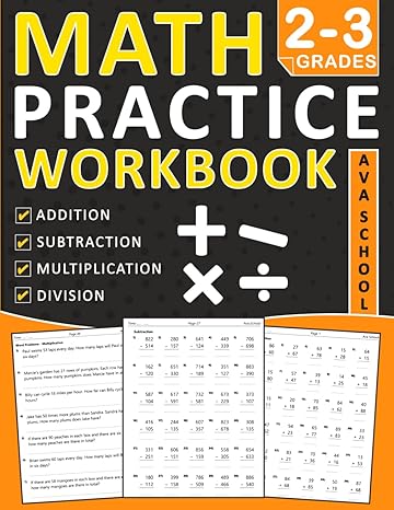 math workbook for grades 2 3 addition subtraction multiplication division with answer key math practice