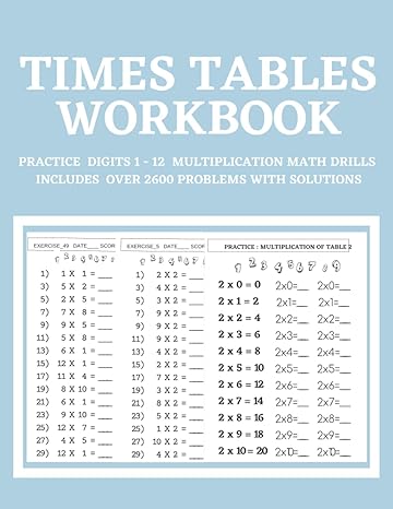 times tables workbook practice digits 1 12 multiplication math drills includes over 2600 problems with