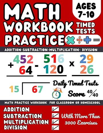 ks2 maths workbook year 3 4 5 addition subtraction multiplication division maths book for 7 10 year olds 1st