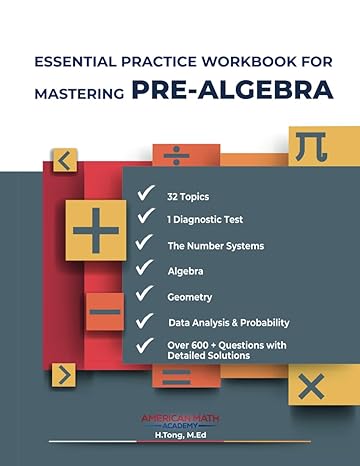 essential practice workbook for mastering pre algebra grades 6 8 1st edition american math academy