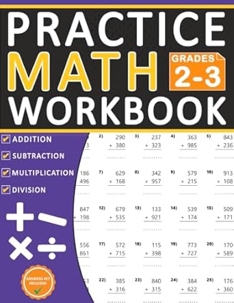 math workbook for grades 2 3 with addition subtraction multiplication division word problems daily math