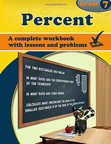 percent grade 7 workbook 1st edition maria miller 1533160627, 978-1533160621