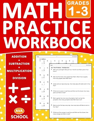 mixed math workbook addition subtraction multiplication division and word problems for grades 1 3 math