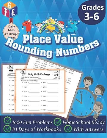 daily math challenge place value and rounding numbers workbooks for grades 3 6 timed math tests 1620 fun