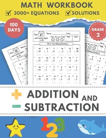 math workbook 2nd grade addition and subtraction word problem 100 days of timed tests math practice workbook