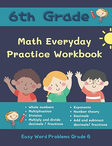 6th grade math everyday practice workbook easy word problems math 6 300+ full 6grade math with addition