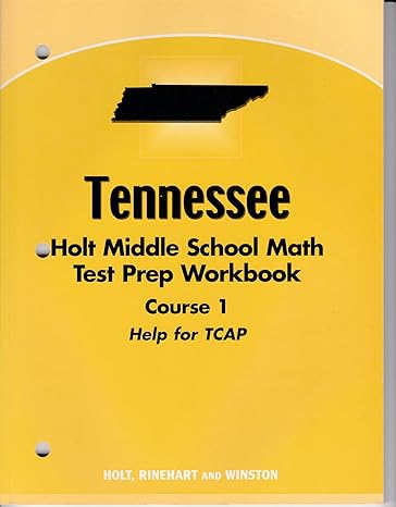 mathematics grade 6 test prep workbook course 1 holt mathematics tennessee 1st edition hrw 0030381037,