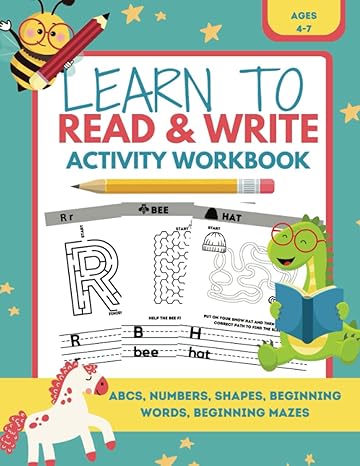 learn to read and write activity workbook for ages 4 7 kids handwriting abcs numbers shapes beginning words