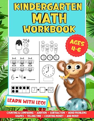 kindergarten math workbook ages 4 6 activities for numbers counting and comparing addition subtraction word