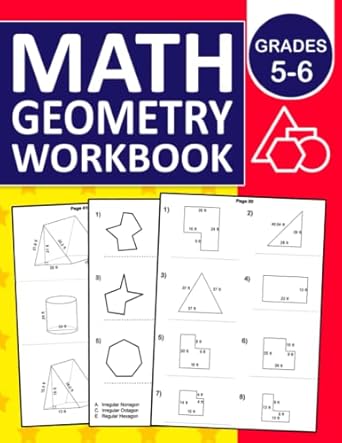 math geometry workbook for grades 5 6 geometry math practice workbook for 5th grade and 6th grade with more