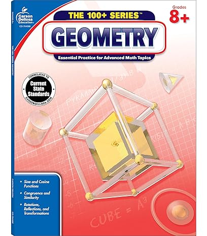 carson dellosa the 100+ series grades 6 12 geometry workbook geometry equations trigonometry and more middle