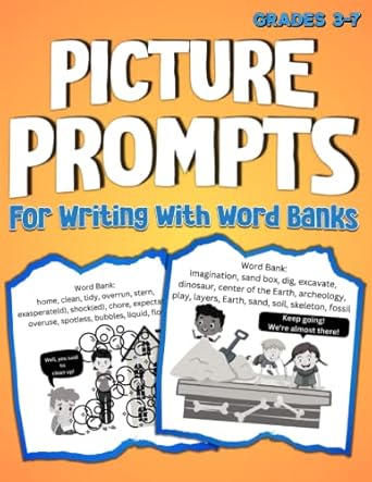 picture prompts for writing with word banks picture story starters grades 3 7 1st edition id simpson