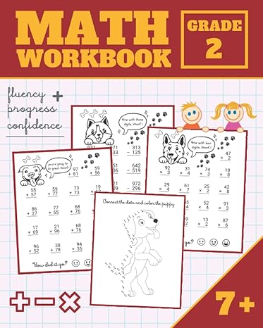 math workbook grade 2 addition and subtraction with regrouping and multiplication by a 1 digit number cute