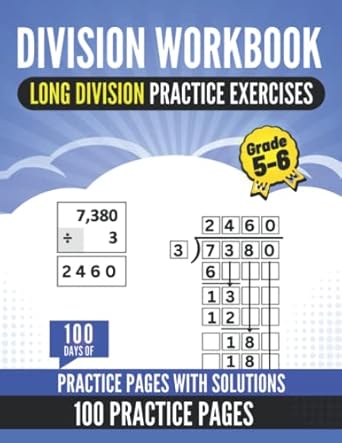 division workbook grade 5 6 long division workbook for grades 5 6 7 100 days timed test math practice