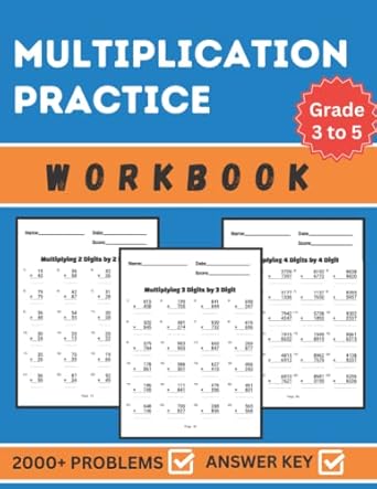 multiplication practice workbook grades 3 4 and 5 math drills workbooks single double and triple digits math