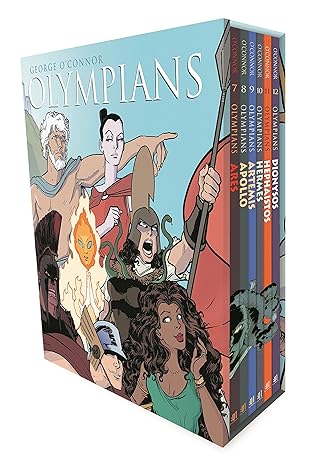 olympians boxed set books 7 12 ares apollo artemis hermes hephaistos and dionysos  george oconnor 125084181x,