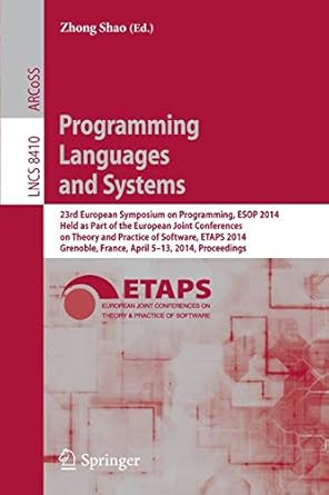 programming languages and systems 23rd european symposium on programming esop 2014 held as part of the