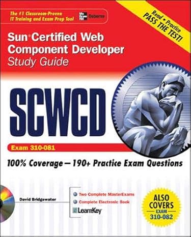 sun certified web component developer study guide 1st edition david bridgewater 0072258810, 978-0072258813