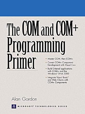 com and com+ programming primer the 1st edition alan gordon 0130850322, 978-0130850324