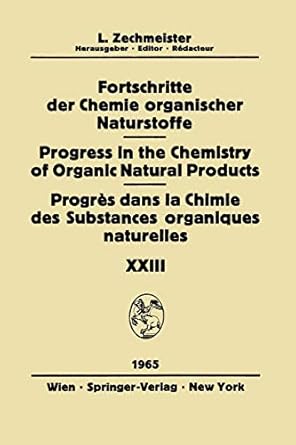 fortschritte der chemie organischer naturstoffe / progress in the chemistry of organic natural products /