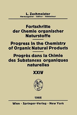 fortschritte der chemie organischer naturstoffe / progress in the chemistry of organic natural products /