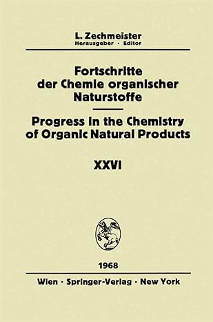 fortschritte der chemie organischer naturstoffe/progress in the chemistry of organic natural products 1st